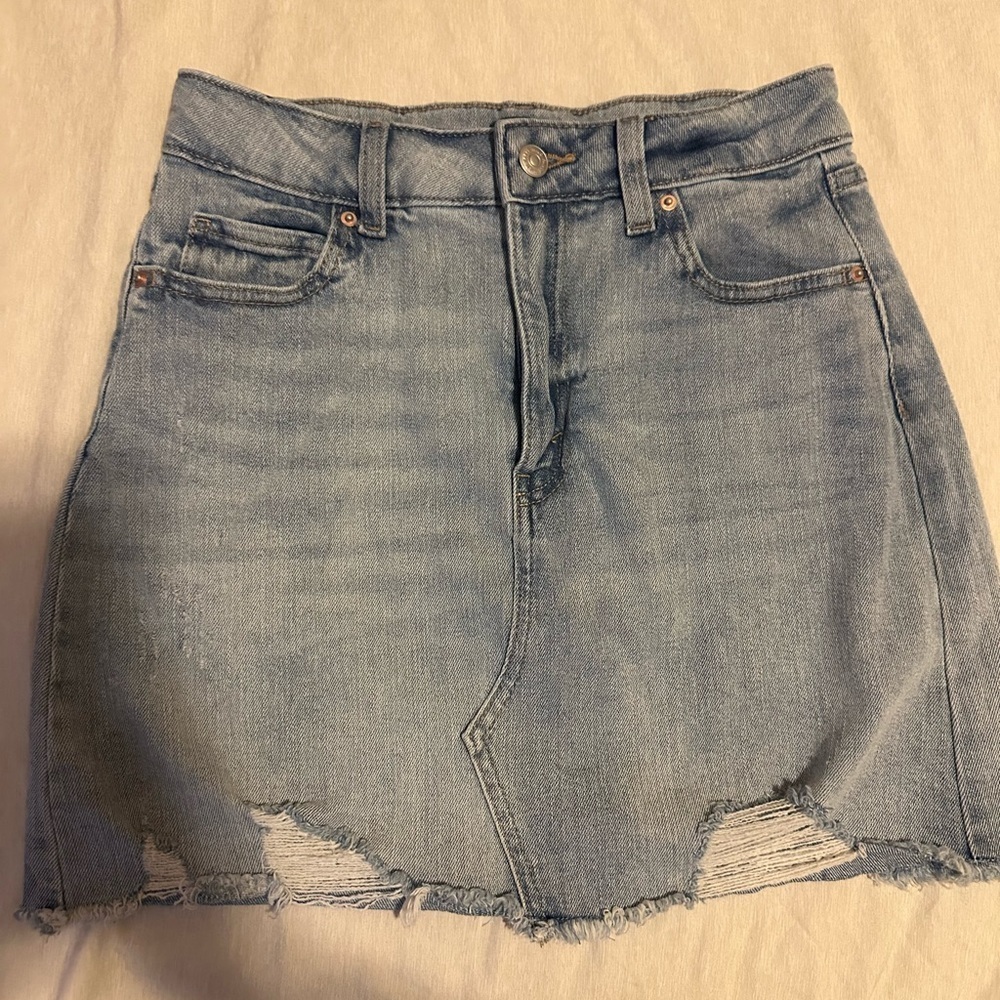 Wild Fable Light Blue Distressed Pencil Skirt